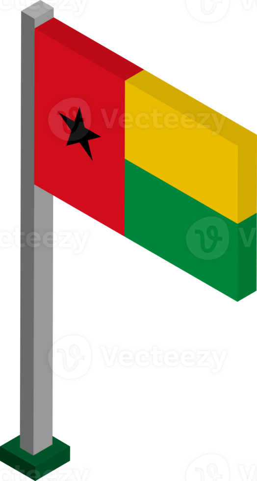 Guinea-Bissau Flag in Isometric dimension. png