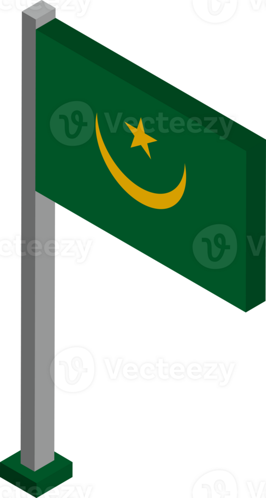 Mauritania Flag in Isometric dimension. png