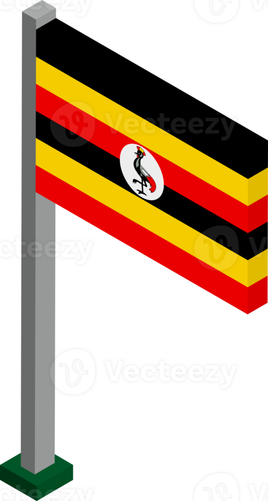 Uganda Flag in Isometric dimension. png