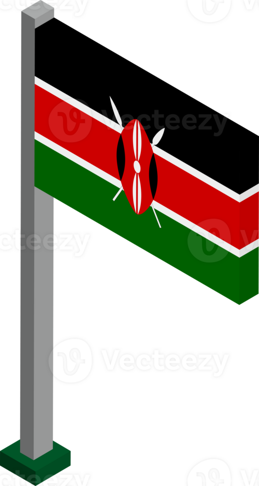 Kenya Flag in Isometric dimension. png