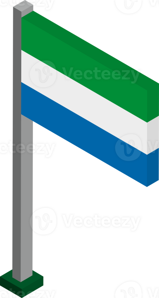 Sierra Leone Flag in Isometric dimension. png