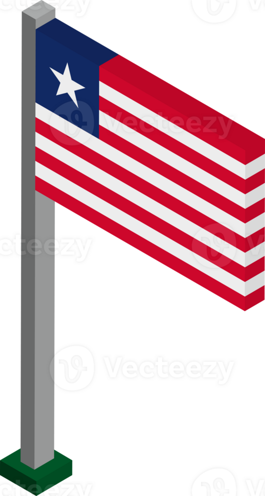 Liberia Flag in Isometric dimension. png