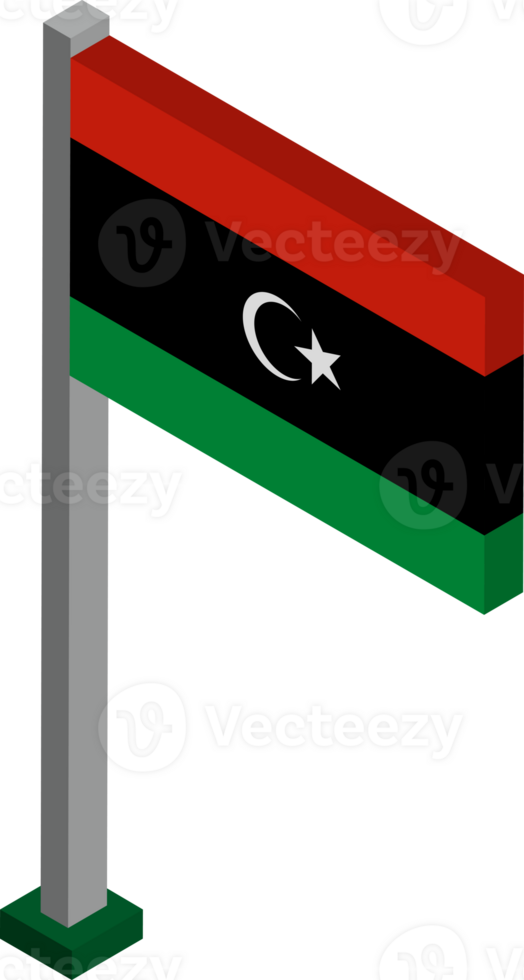 Libya Flag in Isometric dimension. png