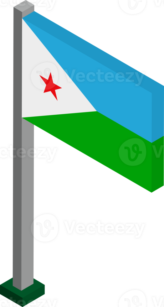 Djibouti Flag in Isometric dimension. png