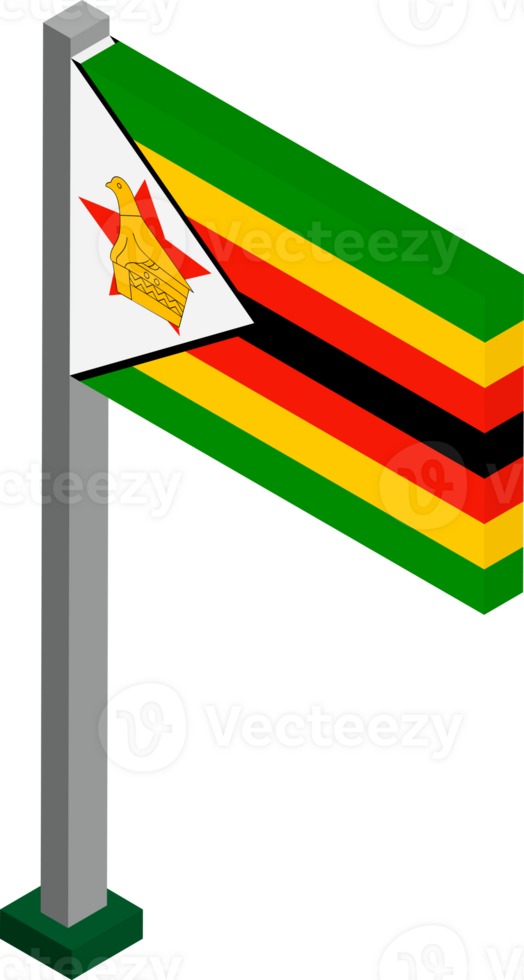Zimbabwe Flag in Isometric dimension. png