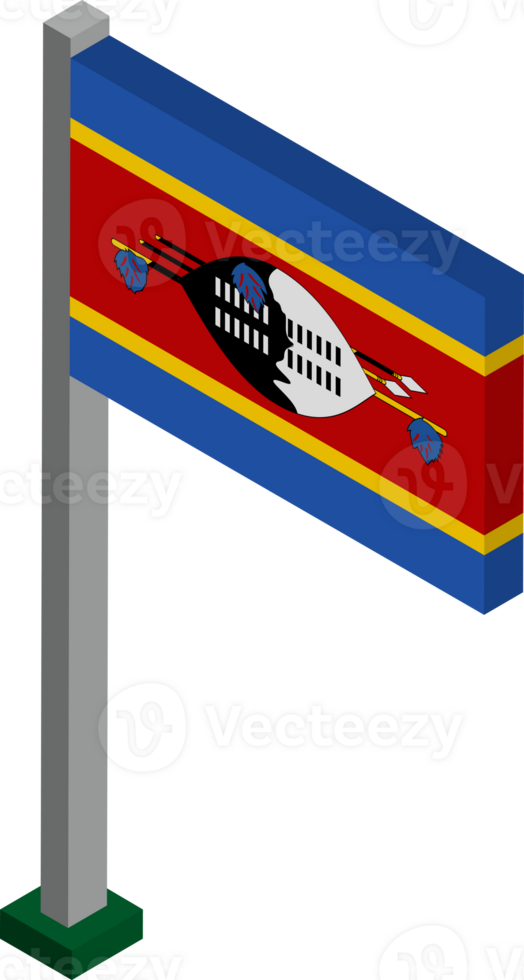 Swaziland Flag in Isometric dimension. png