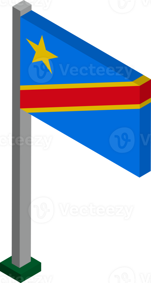Democratic Republic of the Congo Flag in Isometric dimension. png