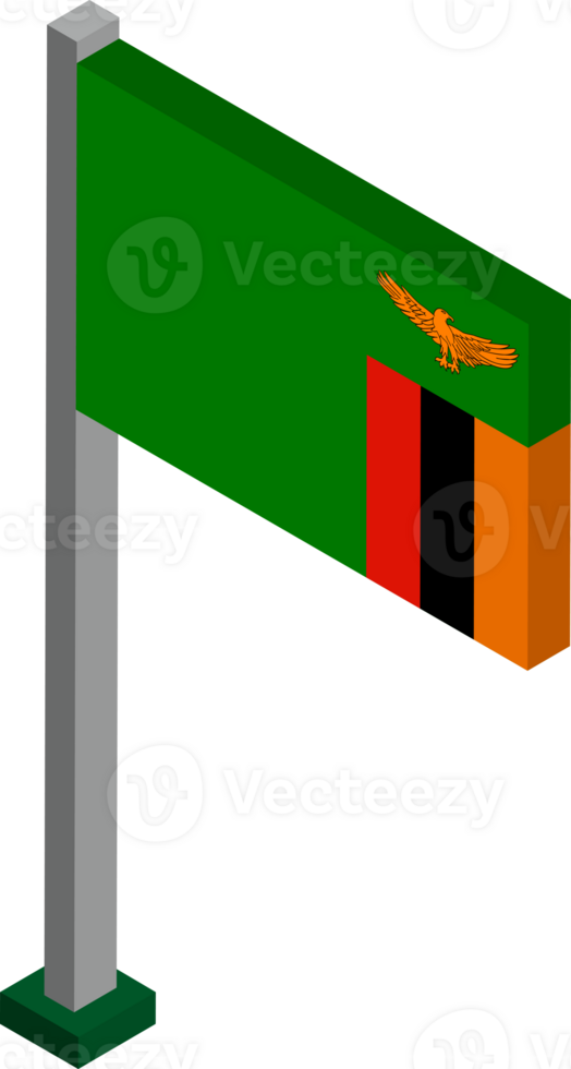 Zambia Flag in Isometric dimension. png