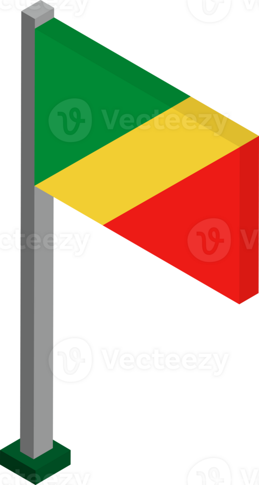 Congo Flag in Isometric dimension. png