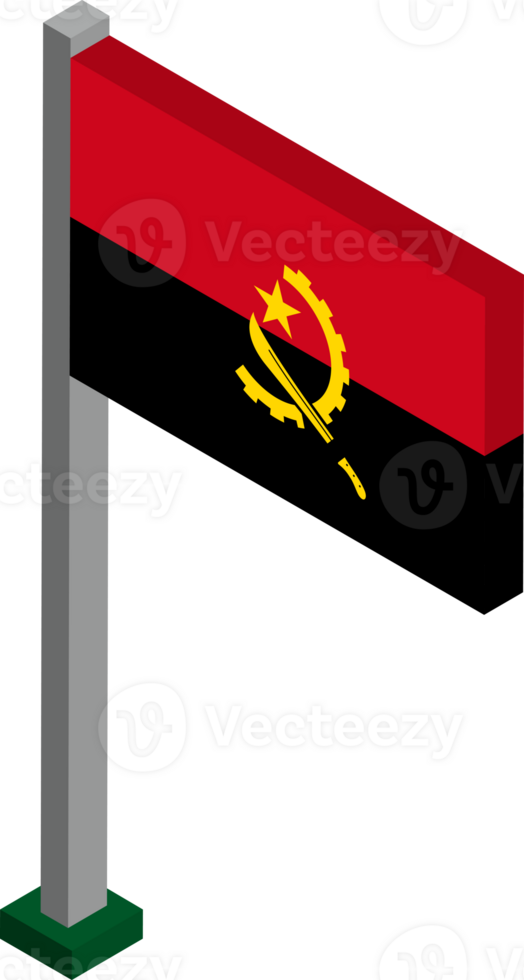 Angola Flag in Isometric dimension. png