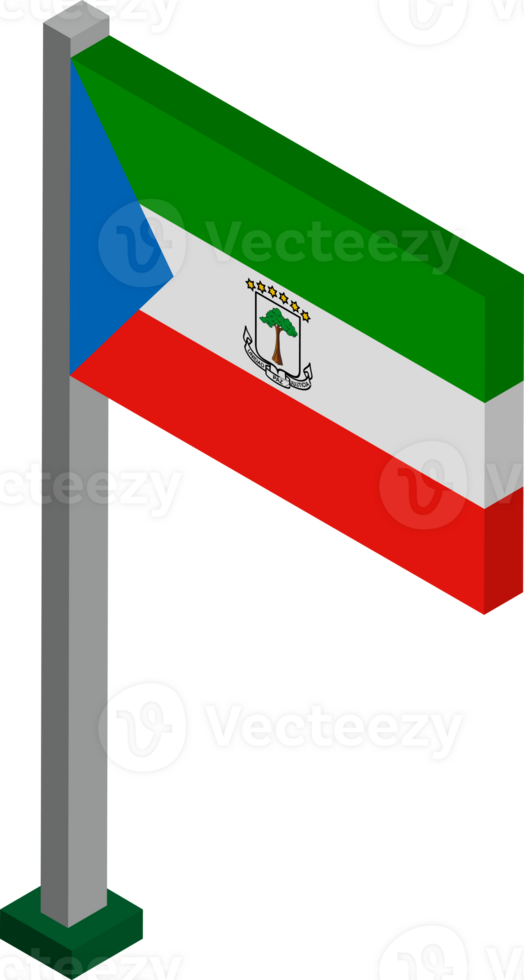 Equatorial Guinea Flag in Isometric dimension. png