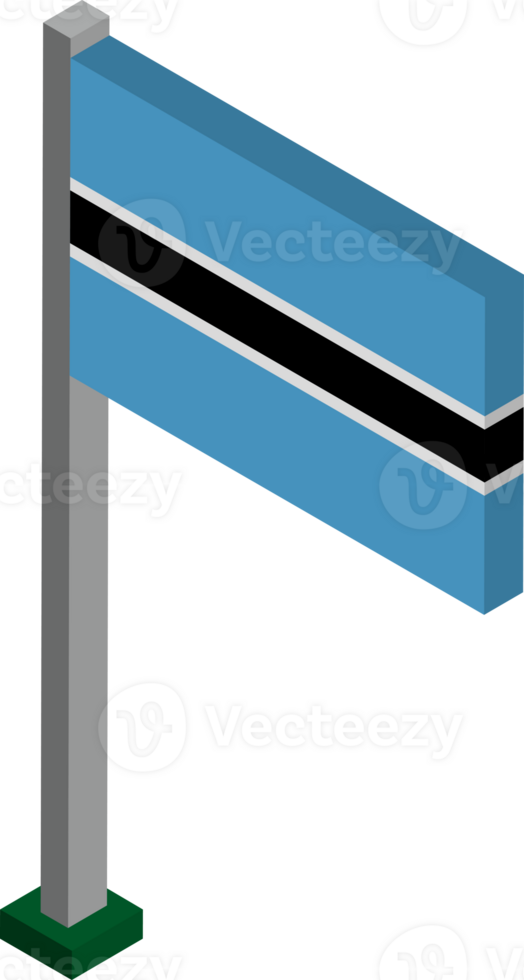 Botswana Flag in Isometric dimension. png