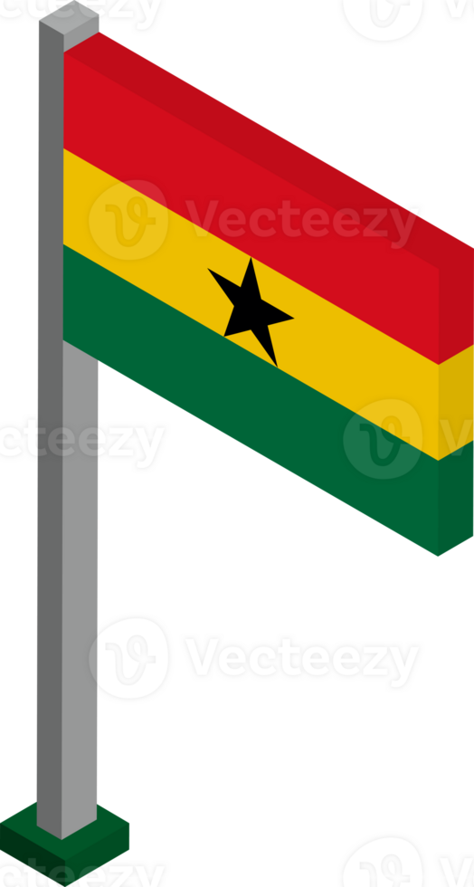 Ghana Flag in Isometric dimension. png