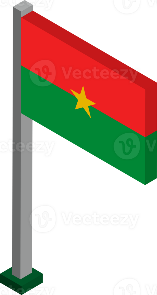 Burkina Faso Flag in Isometric dimension. png