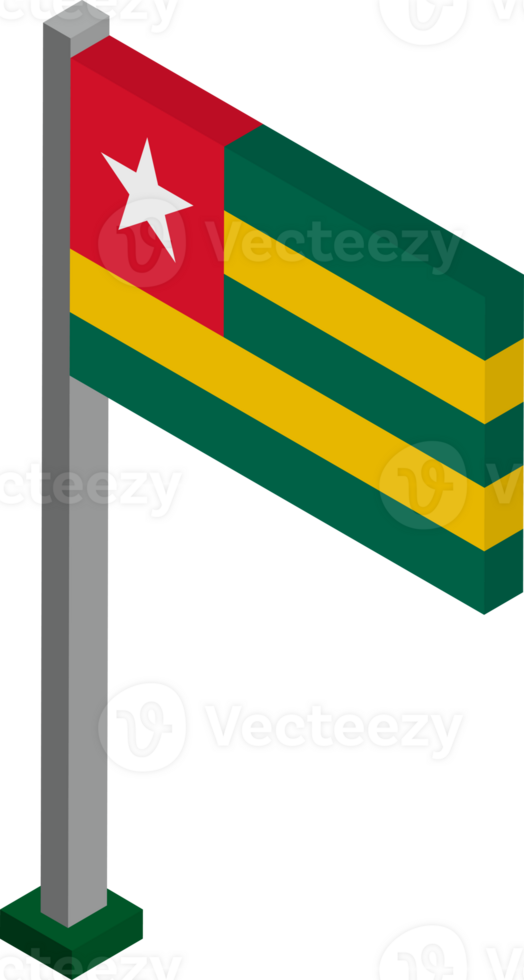 Togo Flag in Isometric dimension. png