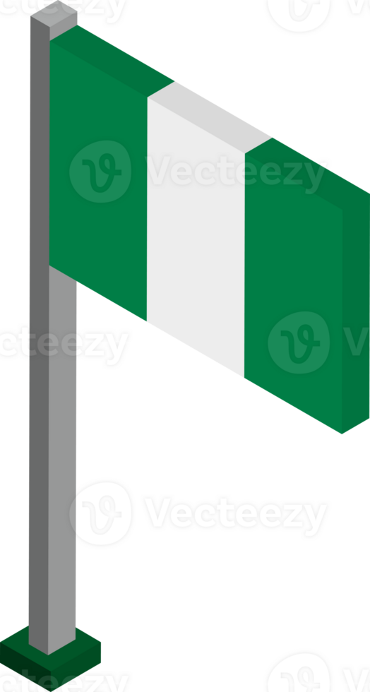 Nigeria Flag in Isometric dimension. png