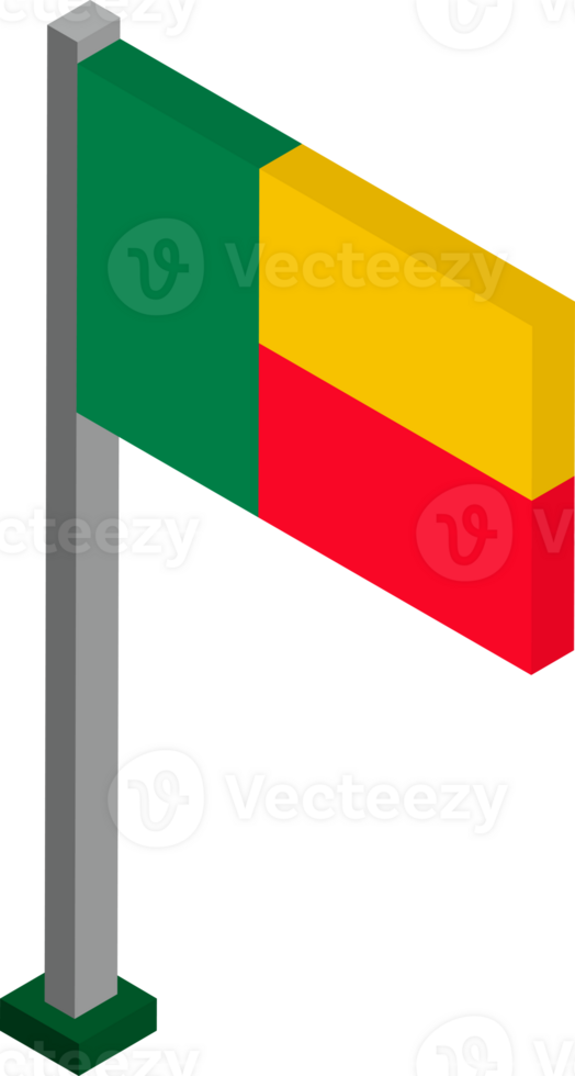 Benin Flag in Isometric dimension. png