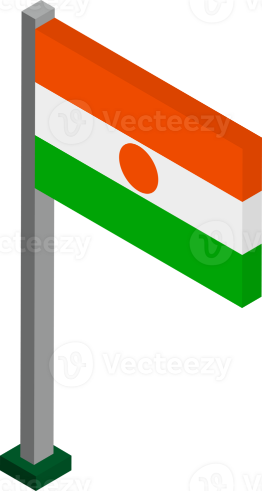 Niger Flag in Isometric dimension. png
