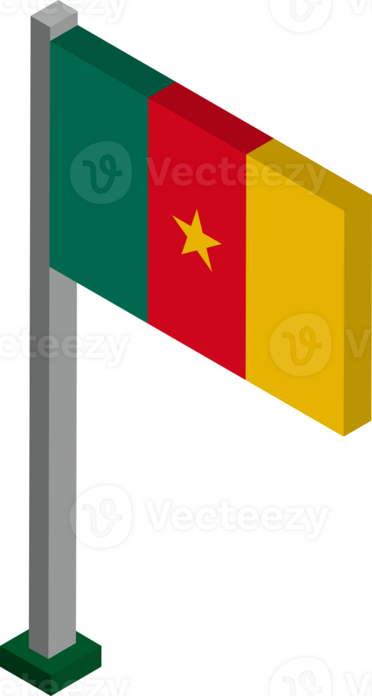 Cameroon Flag in Isometric dimension. png