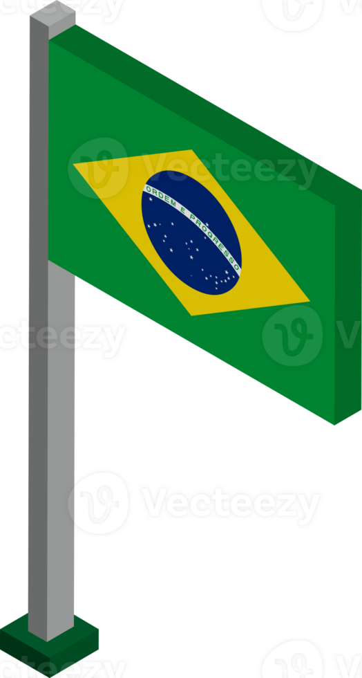 Brazil Flag in Isometric dimension. png
