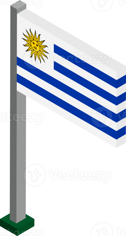 Uruguay Flag in Isometric dimension. png