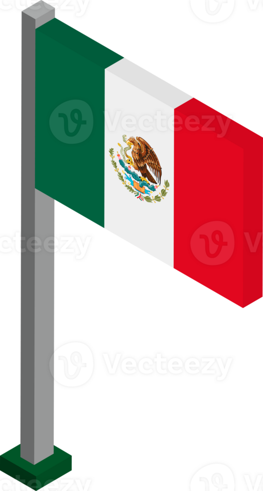 Mexico Flag in Isometric dimension. png