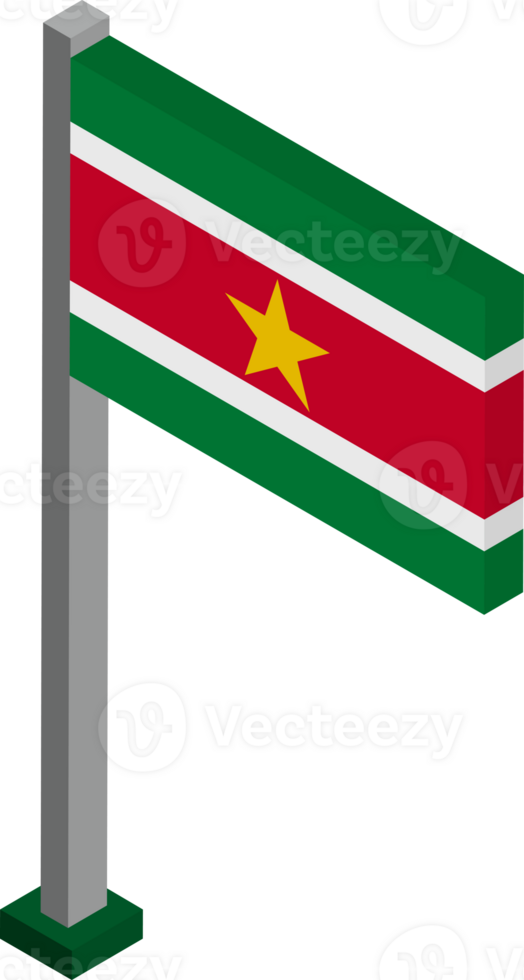 Suriname Flag in Isometric dimension. png