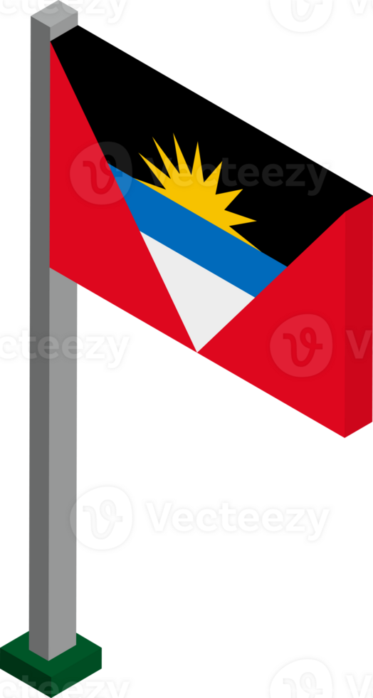 Antigua and Barbuda Flag in Isometric dimension. png