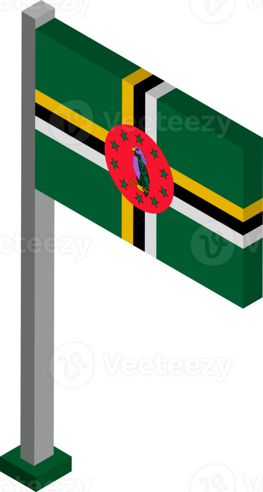Dominica Flag in Isometric dimension. png