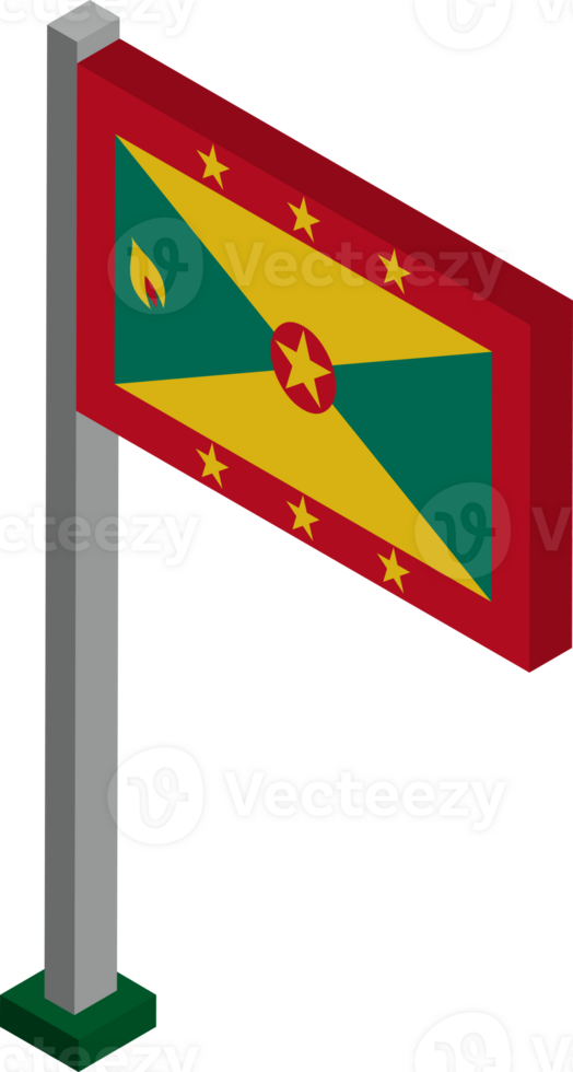 Grenada Flag in Isometric dimension. png