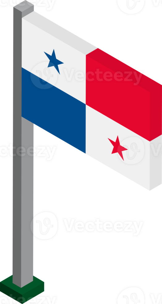 Panama Flag in Isometric dimension. png