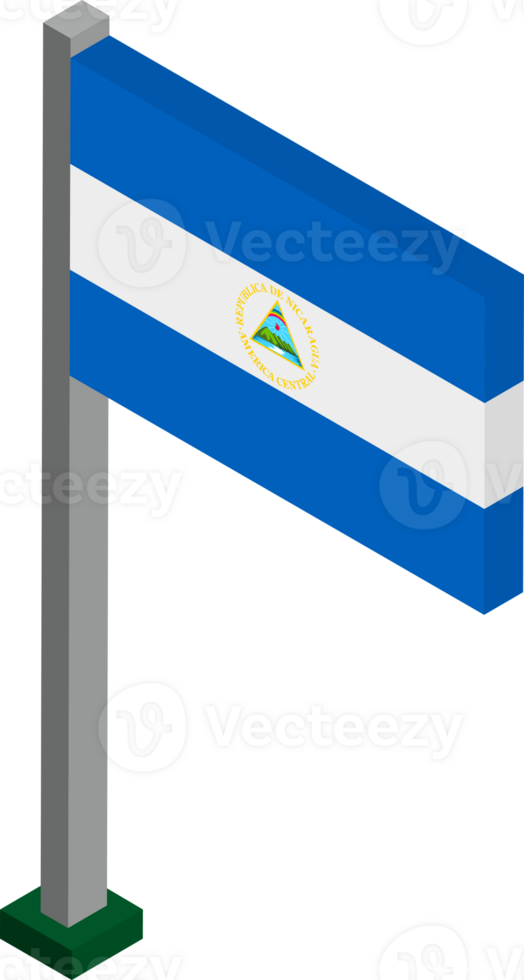 Nicaragua Flag in Isometric dimension. png