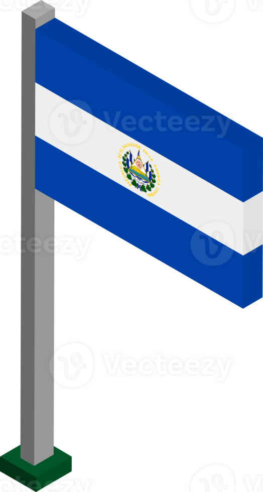 El Salvador Flag in Isometric dimension. png
