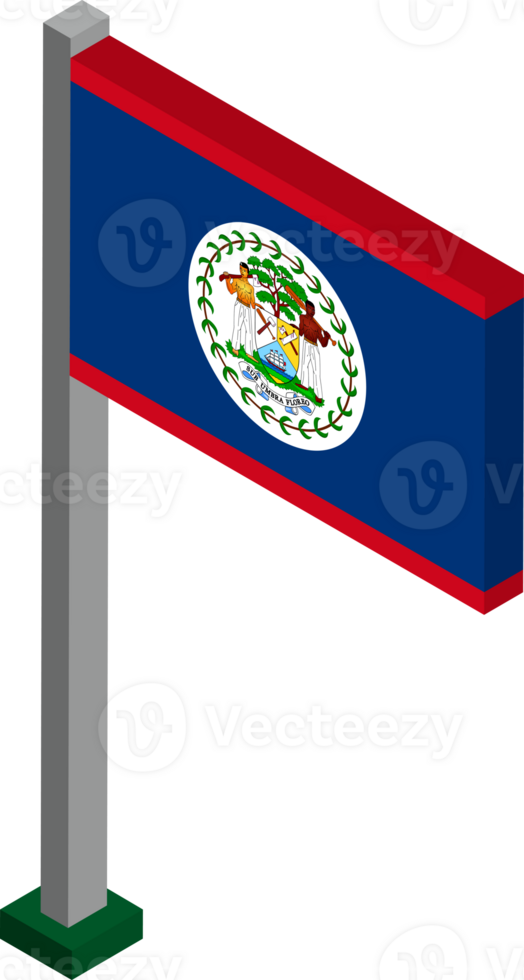 Belize Flag in Isometric dimension. png