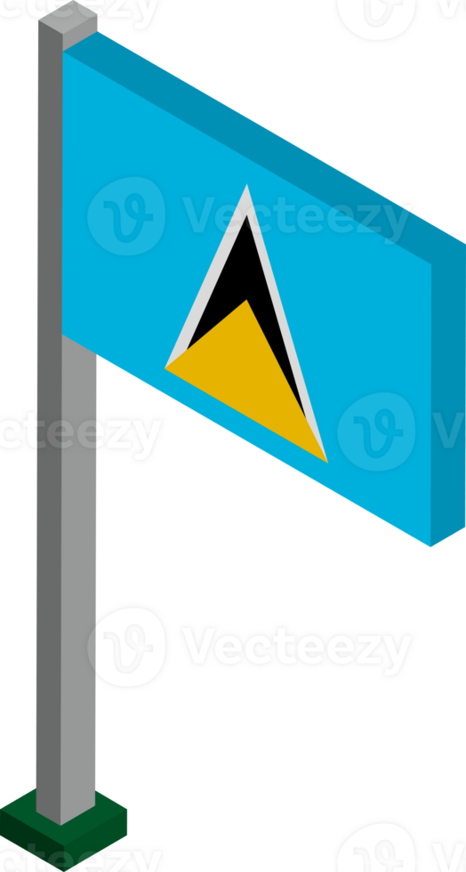 Saint Lucia Flag in Isometric dimension. png