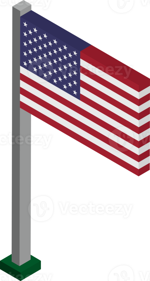 USA Flag in Isometric dimension. png