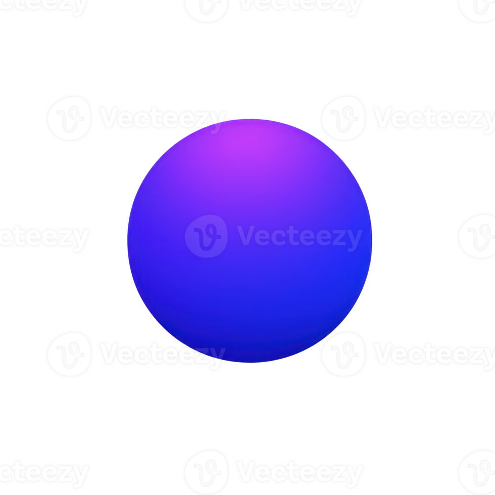 Vibrant gradient sphere with smooth transition from purple to blue, set against plain background. sphere glossy surface reflects light, creating modern and abstract visual png
