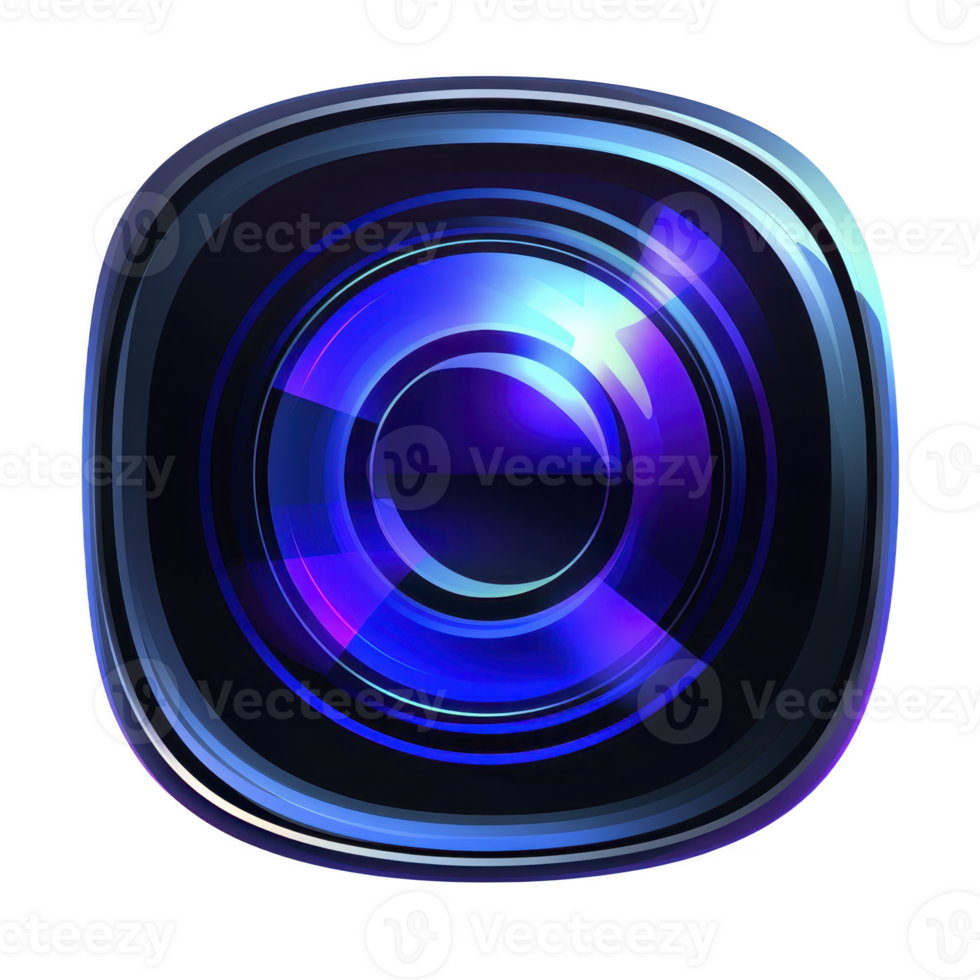 Futuristic, abstract blue and purple circular design with glossy, metallic finish, resembling digital or technological interface element. vibrant colors and sleek style evoke sense of innovation png