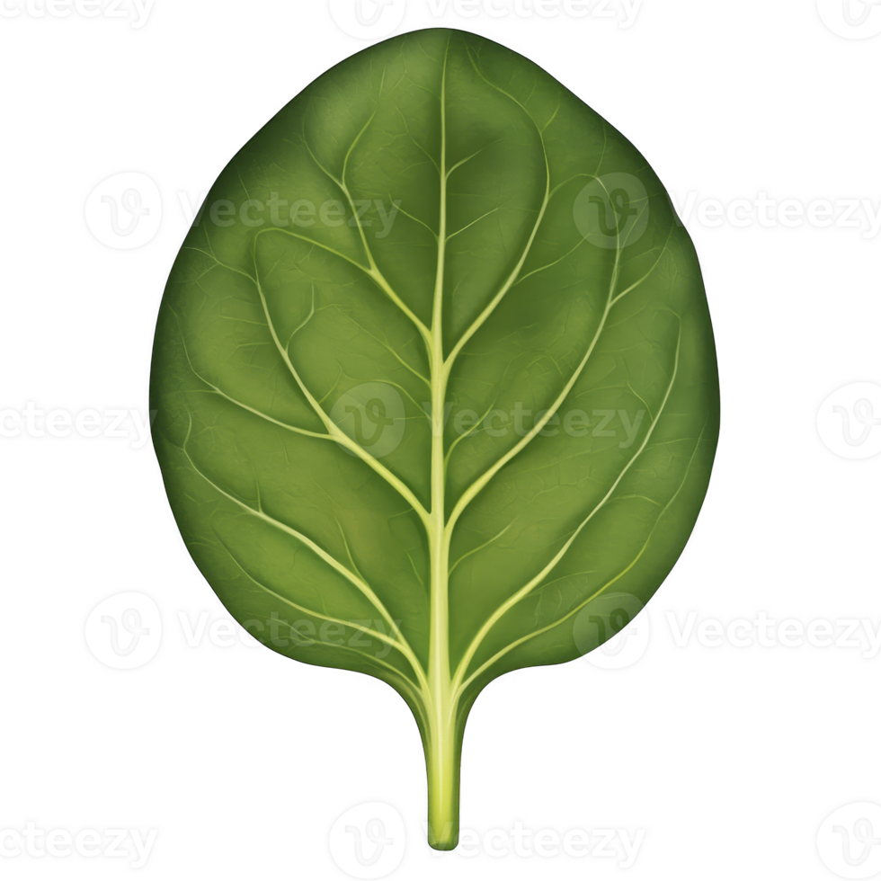 Single vibrant green leaf with detailed veins and smooth texture, symbolizing nature and freshness. leaf is isolated on transparency background, emphasizing its natural beauty png