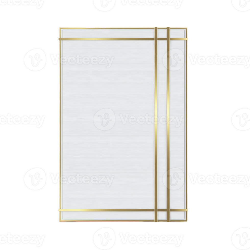Minimalist white and gold picture frame with sleek, modern design. frame features thin gold lines that add elegance and sophistication, perfect for contemporary decor png