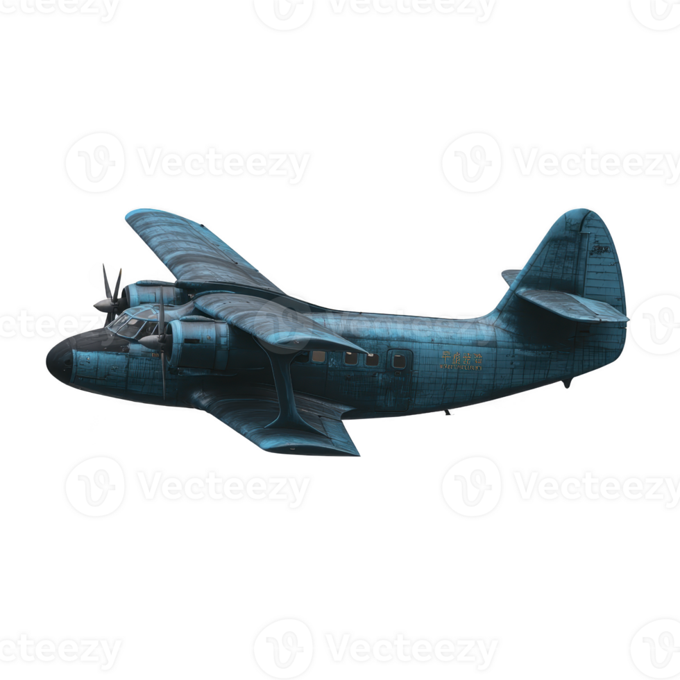 Vintage blue propeller airplane with sleek design and twin engines, showcasing classic aviation style. aircraft detailed structure and nostalgic appearance evoke sense of adventure and history png