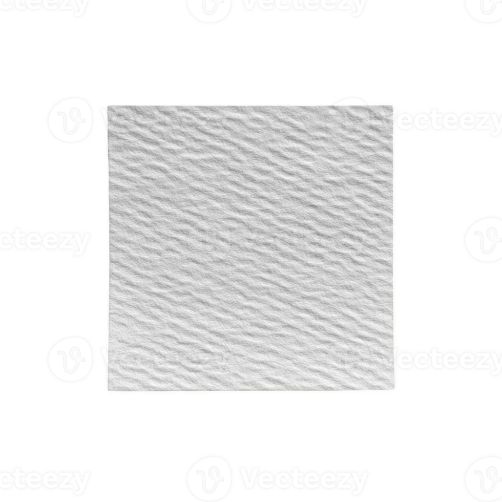 Textured white paper napkin is displayed against transparency background, showcasing its simplicity and utility. napkin subtle texture adds touch of elegance to its plain design png