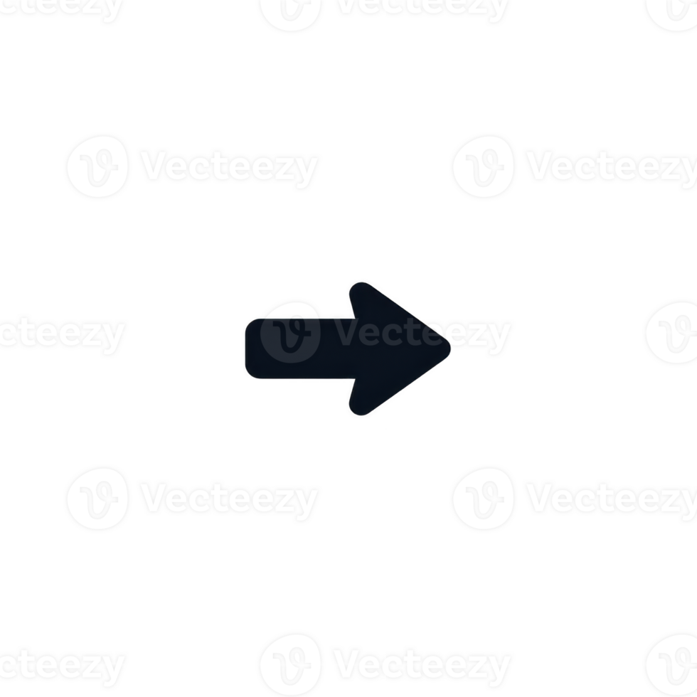 Simple black right arrow icon on transparent background, often used for navigation or indicating direction png