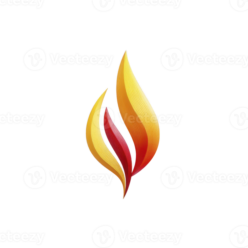 Stylized flame logo with vibrant red, orange, and yellow colors, symbolizing energy and warmth. design features smooth curves and gradient effect, creating dynamic and modern look png