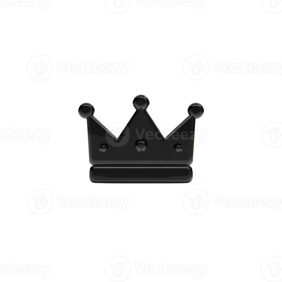 Black crown icon with simple, minimalist design, featuring three rounded points. crown symbolizes royalty, power, and elegance, often used in logos and branding png
