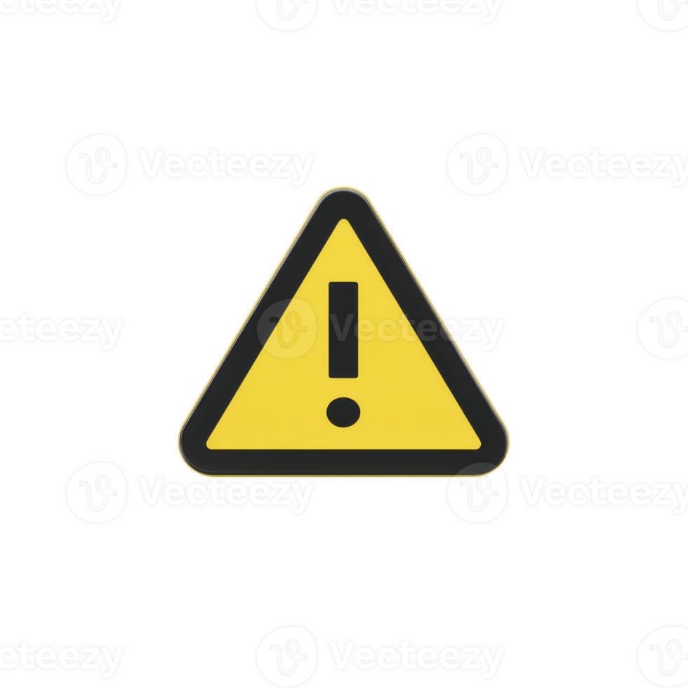 Yellow triangular warning sign with exclamation mark in center, symbolizing caution or alert. sign is commonly used to indicate potential hazards or important notices png
