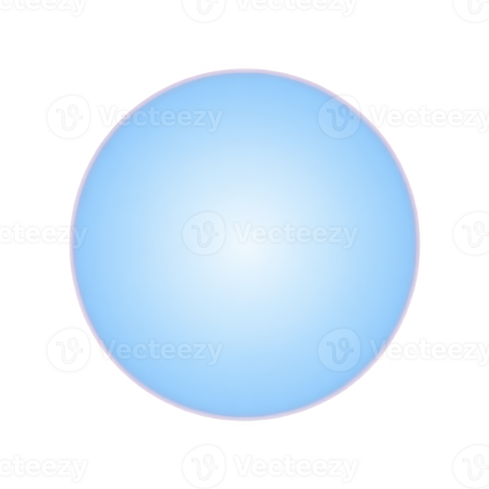 Glowing blue sphere with soft gradient effect creates calming and serene visual. smooth, circular shape and gentle color transition evoke sense of tranquility png
