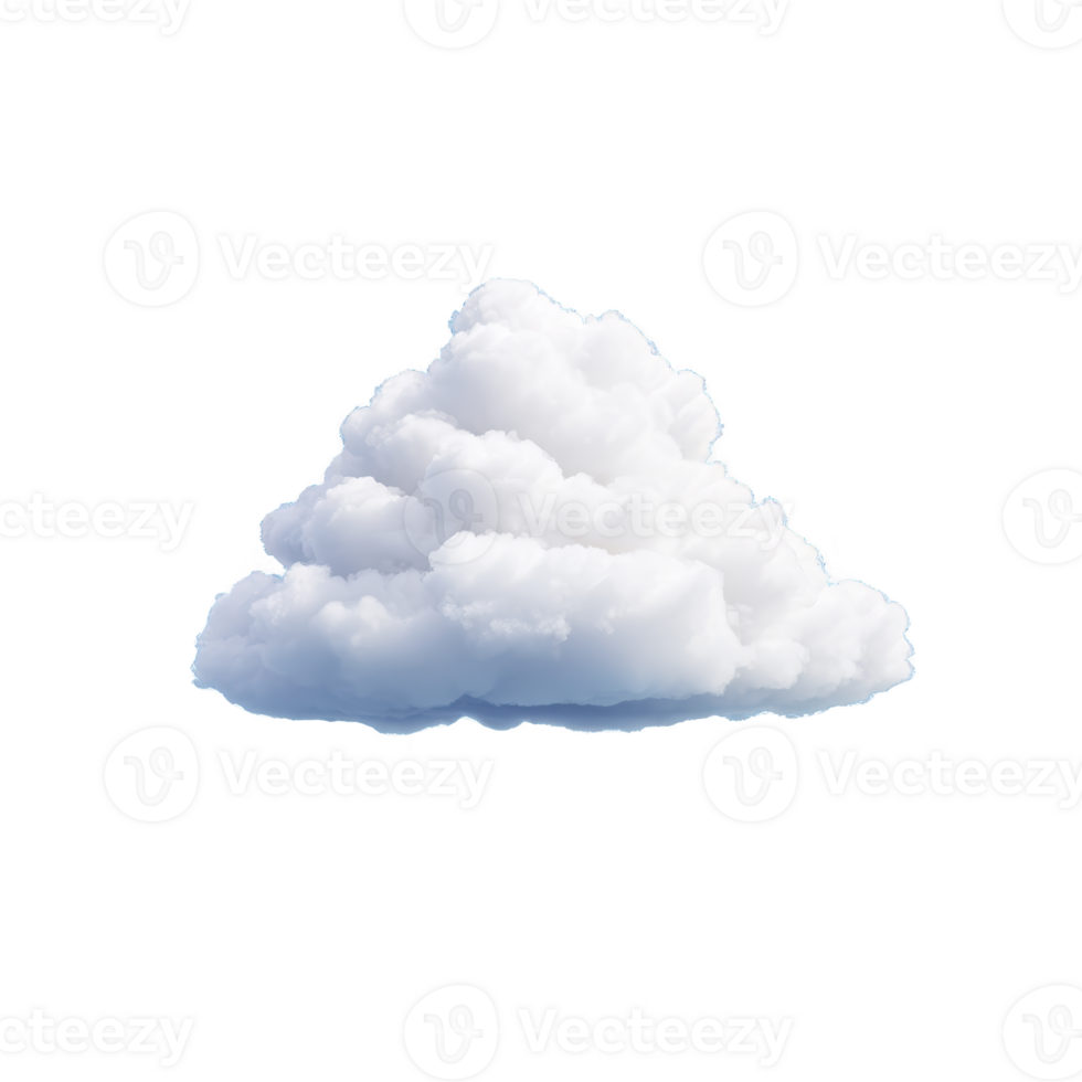 Fluffy white cloud floats against clear background, resembling cumulus cloud with its soft, billowy appearance. cloud texture is light and airy, evoking sense of calm and tranquility png