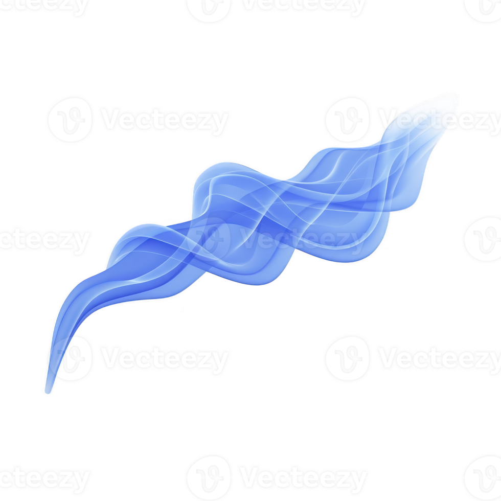 Flowing, abstract blue wave design with smooth, translucent appearance, evoking sense of calm and fluidity. wave features layered, curving lines that create dynamic visual effect png