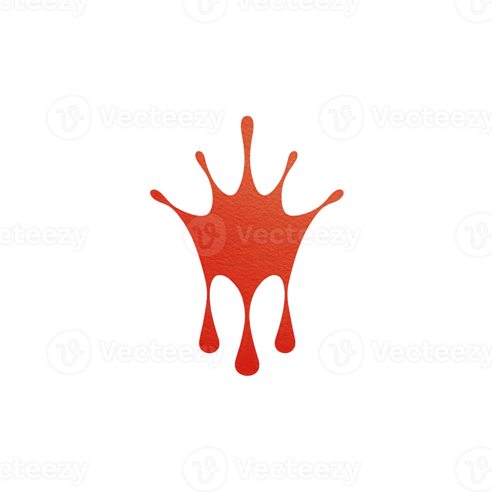 Vibrant red paint splash with textured surface, resembling abstract starburst or splatter, isolated on transparency background. dynamic shape conveys energy and creativity png